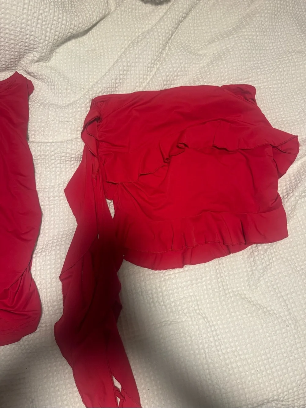 Lioness Red One-Shoulder Ruffle Tank - Picture 4 of 4